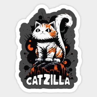 Cute CATZILLA King of the Felines Sticker